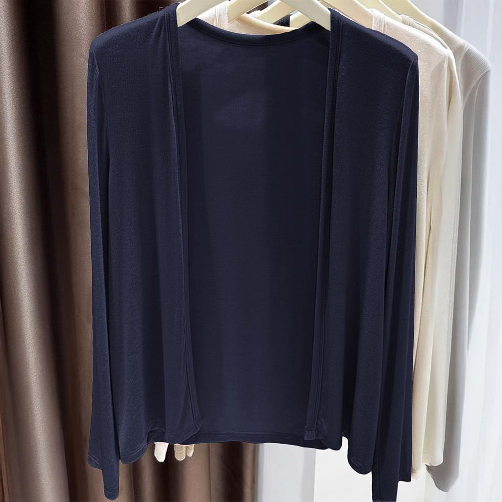 Long-sleeved Solid Color Cardigan Shirt for Women 2025 Autumn and Winter New Style Fashionable and Versatile