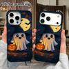 Phone Case: 2D flat design suitable for iPhone 18, 17, 16, 15, 14, 13 Pro film protective case, couple style, cute little ghost, Christmas and Hallowe