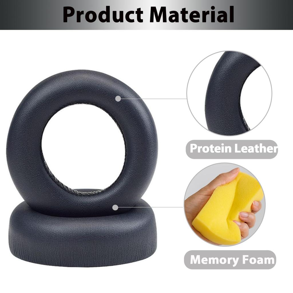 Pulse 3D Ear Pads Replacement PS5 Headset Ear Pads for Sony PS5 Pulse 3D with Ear Pads Noise Isolation Memory Foam Soft Protein Leather & (Black)