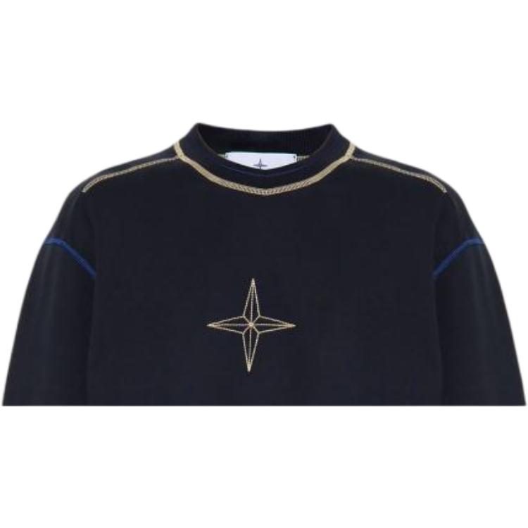 STONE ISLAND Свитшот мужской с принтом логотипа, с круглым вырезом, синий 791560778-V0020