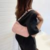 Women Corduroy Shoulder Bag Solid Color Retro Handbag Zippered Underarm Hobo Handbag for Travel Work Parties