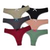 Хлопковые стринги, сексуальные кружевные трусы-стринги, однотонное женское нижнее белье, трусики для девочек, дамы, 6 шт./лот