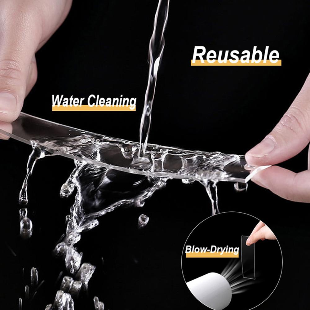 1 шт. двусторонняя лента, прозрачная многоразовая водостойкая клейкая лента NoTrace, очищаемая дома