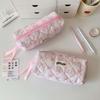 Pink/White Bow Stationery Bag Desktop Storage Bow Pencil Pouch  Stationery Holder