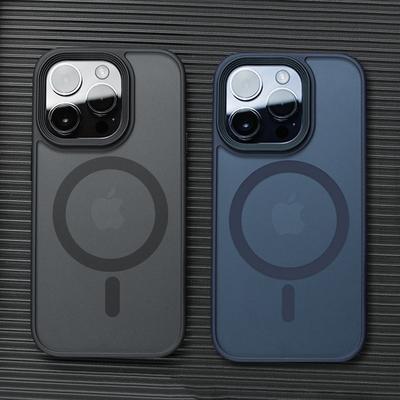 Матовый полупрозрачный чехол для iPhone 16 15 14 13 12 11 Pro Max Plus Магнитный чехол для беспроводной зарядки Magsafe