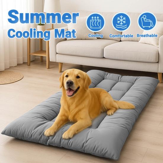 Cooling Memory Foam Dog Sofa Bed Instant Cooling Fabric Ice Feel Breathable Mat Indoor Outdoor Summer Dog Cooling Sofa