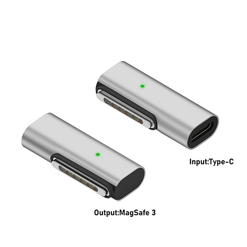 140W Type C Magnetic Adapter For Apple Magsafe 1/2/3 For Macbook Air Pro 90Degree Elbow Usb C Female Fast Charging Converter