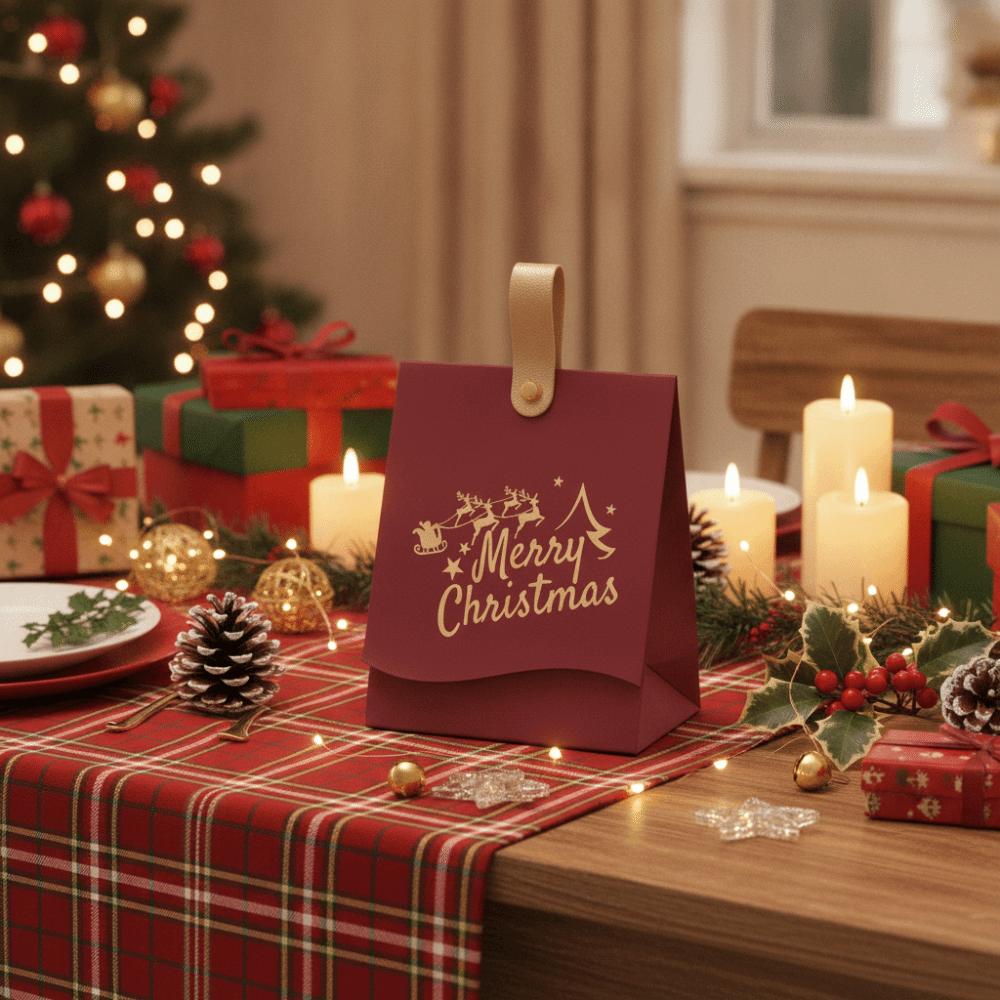 10PCS Thickened Card-stock Christmas Party Gift Packaging Bag Christmas Gift Paper Bag Banquet