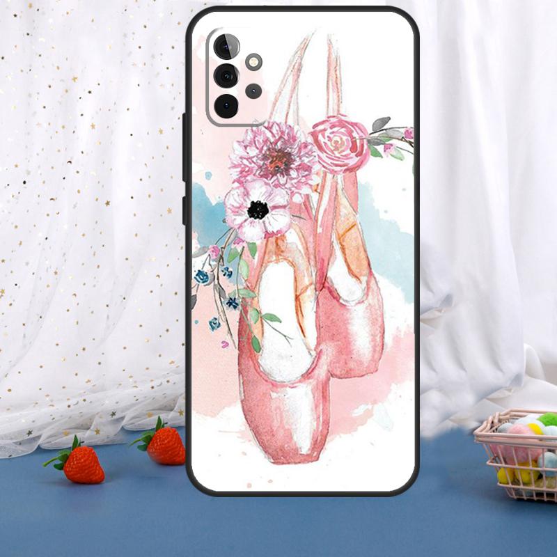 Чехол для Samsung Galaxy A55 A35 A05 A52 A32 A22 A54 A14 A16 A26 A36 A56 A06 A15 A53 A33 A13 с изображением балерины