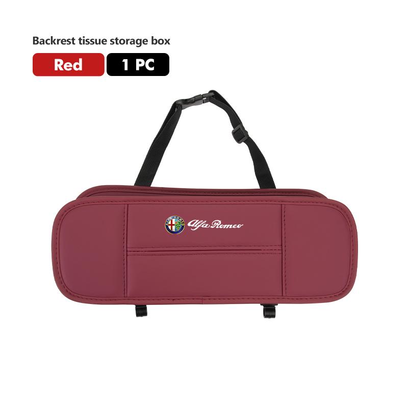 Car Drink Storage Box Phone Pocket Back Seat Tissue Hanging Bag For Alfa Romeo Giulia 147 Mito 156 159 166 GT Stelvio Brera