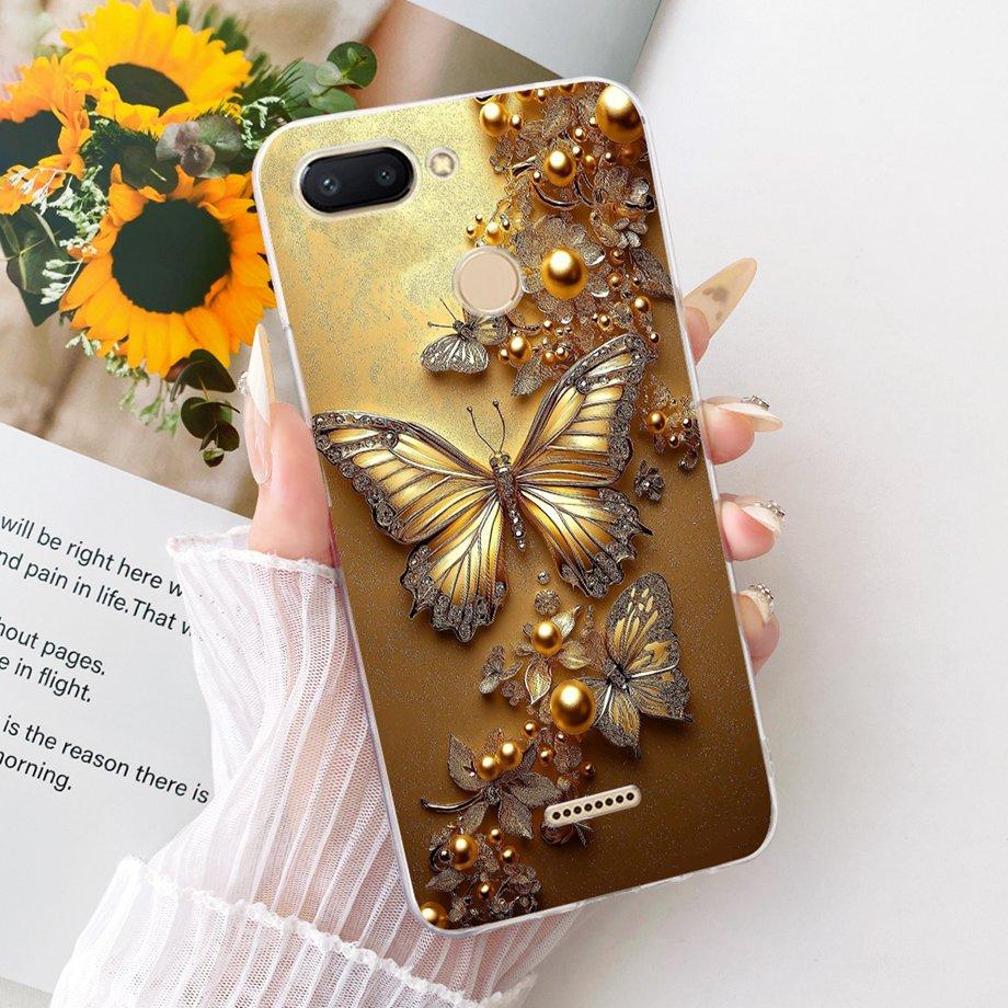 For Xiaomi Redmi 6 6a 6 Pro / Xiaomi Mi A2 Lite Phone Case Luxury Flower Butterfly Cartoon Bow Pattern Soft Silicone Back Cover