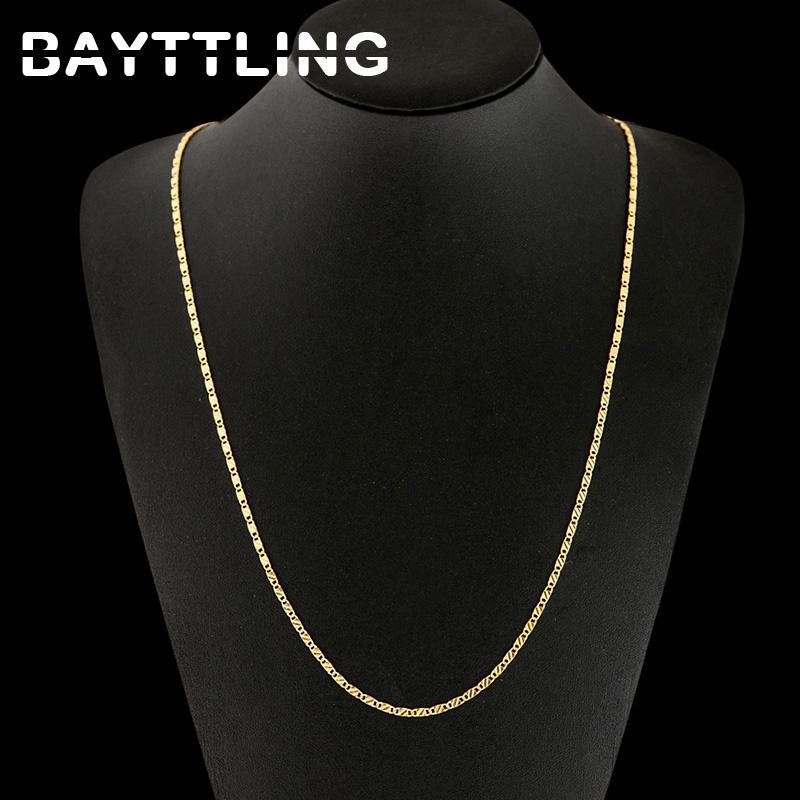 Серебро 925 пробы, 2 мм, 16-30 дюймов, Золотая боковая цепочка, ожерелье для женщин и мужчин, модные ювелирные изделия, очаровательное ожерелье, подарок