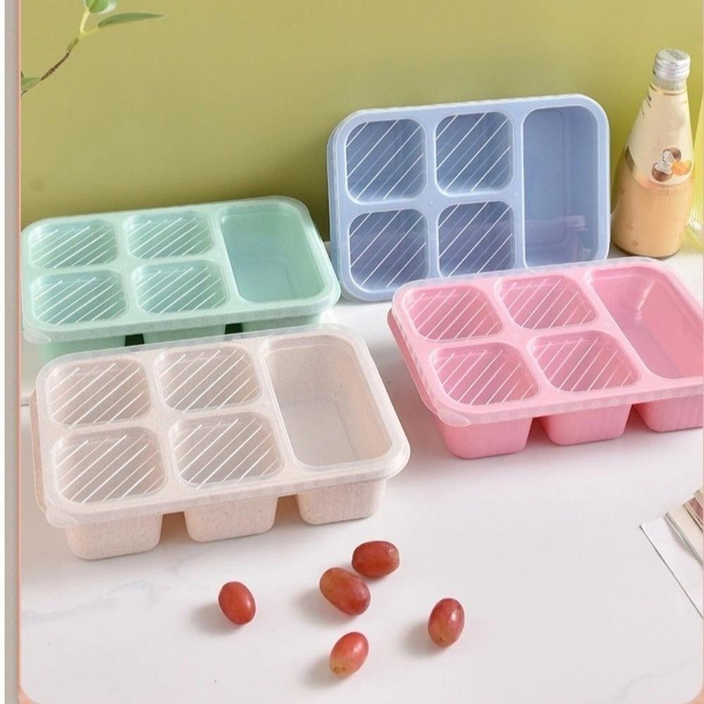 Plastic Fruits Box Transparent Lid Food Storage Box Fresh-keeping Lunch Box Students