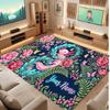 Axolotl Theme Soft Crystal Velvet Rug Custom Name & Text Print Non Slip Floor Rug for Bedroom Living Room