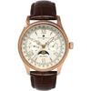 Salvatore Mara Watch Moon Phase Multi Calendar 5 ATM Water Resistant Business Formal Men's Leather Belt Limited Model Pink Gold White SM24110-PGWH
