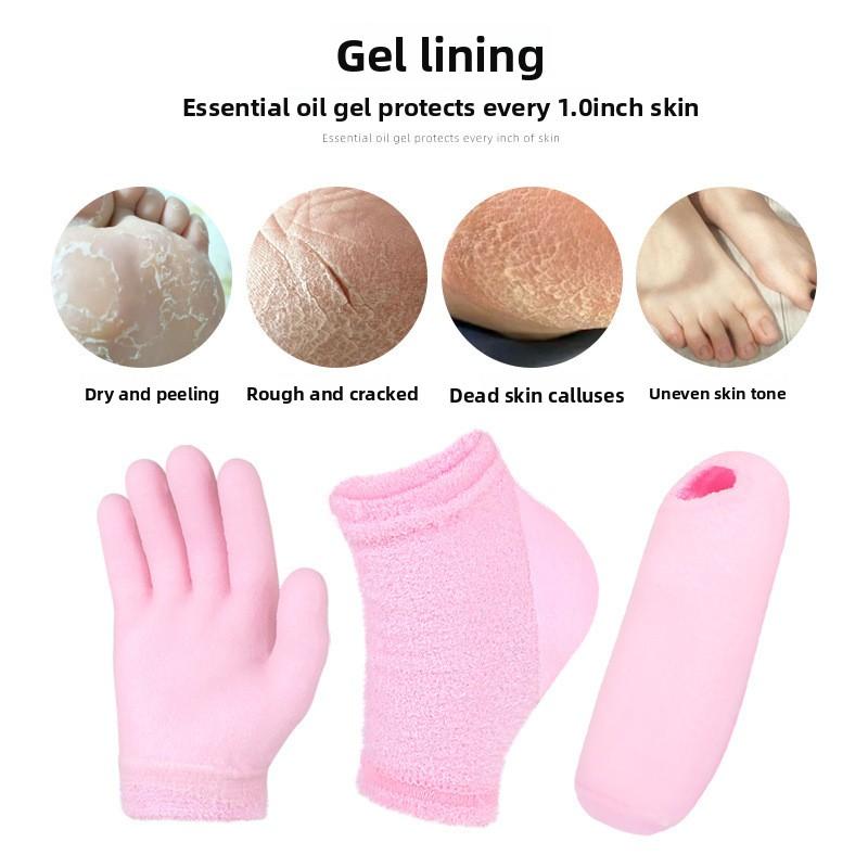 Перьевая пряжа Гелевые носки для пятки Гелевые перчатки для рук и ног с сенсорным экраном Растительные полные носки Перчатки с пятью пальцами