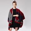 Women's Fashion Cloak Diamond Pattern Pashmina Winter Warm Wraps Ladies' Multicolored Cape Jacquard Shawl