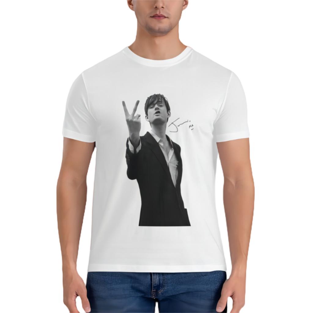 AILIAN Jarvis Cocker Outline V Sign Artwork with Autograph Clear Background Iconic unisex T-Shirt