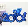 Очки с цифрами 2027 С Новым годом Солнцезащитные очки с бриллиантовым блеском Костюмный реквизит Рождественская вечеринка Декор Забавные очки