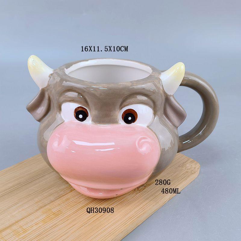 Керамическая пиранья керамическая мультяшная кружка трехмерная животная кружка ручная роспись керамическая универсальная кофейная кружка высокая ценность