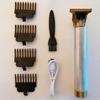 Триммер из нержавеющей/абс-стали для мужчин, машинка для стрижки волос, профессиональный триммер для лысины, электрическая бритва для бороды, USB-парикмахерская