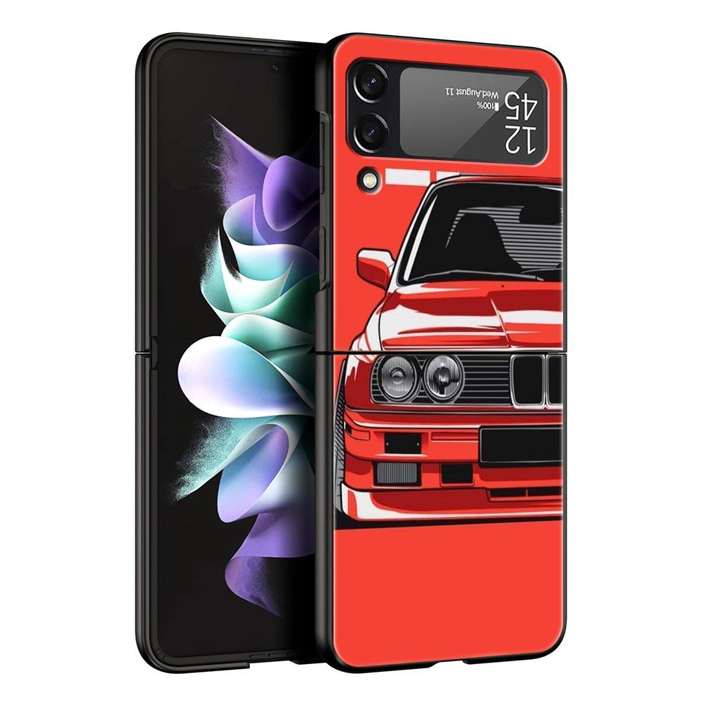 Чехол для телефона Samsung Galaxy Z Flip 3 4 5 складной мобильный чехол жесткий ПК Fundas черный защитный чехол японский спортивный автомобиль JDM