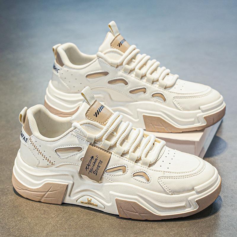 Осенняя мужская обувь дышащие маленькие белые туфли мужские трендовые универсальные кроссовки на платформе повседневные кеды для скейтборда папины модные туфли