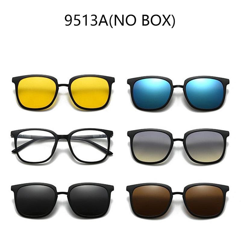 2 In 1 Magnetic Multi-Functional Night Vision Driving Sunglasses Magnetic Clip-On Lens Myopia Frames Polarized Sun Protection