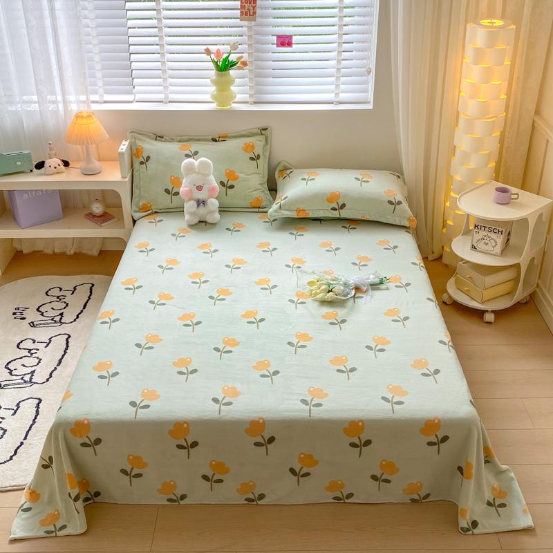 Постельное белье в цветочном стиле, бархатная простыня, плоская простыня для зимы, теплое постельное белье, простыни, приятные к коже, sabanas para cama (Нет наволочки)