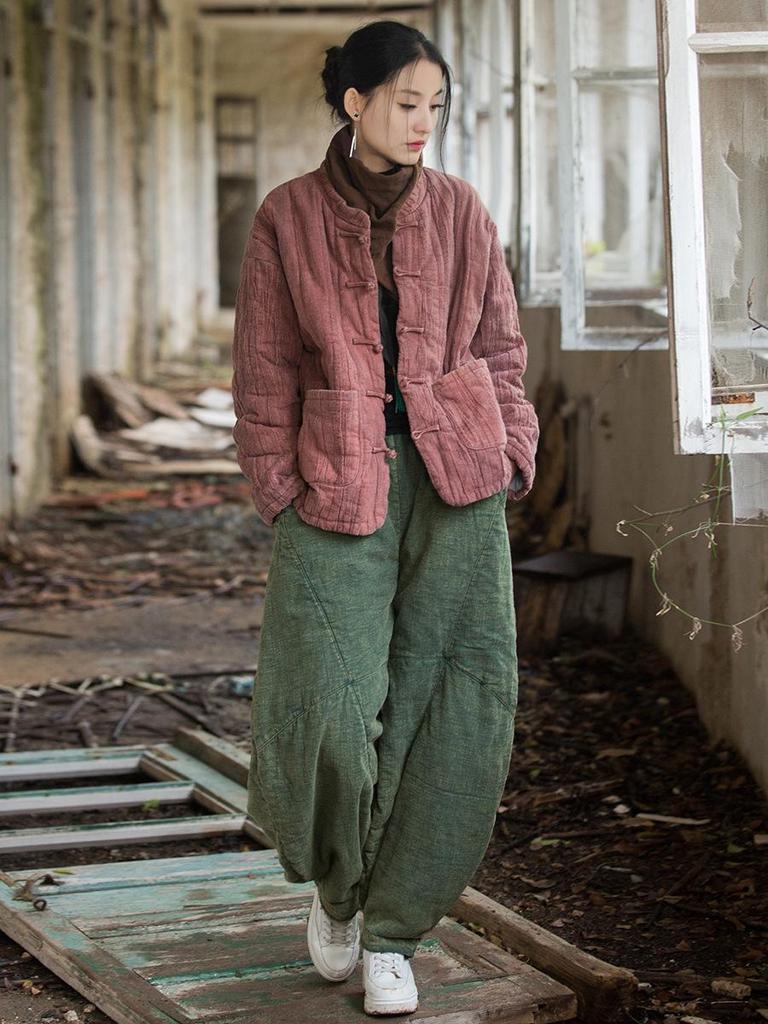 Женская зимняя стеганая куртка из хлопка рами с принтом тай-дай - Новый стиль