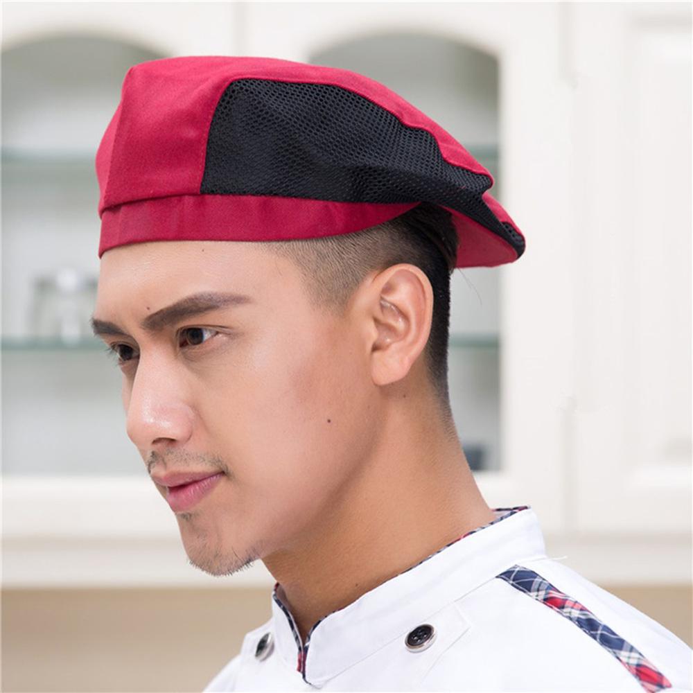 Mesh Men Women Work Wear Bake Hotel Breathable Cook Beret Waiter Cap Kitchen Tools Chef Hats