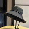 Spring and summer new black vinyl sunscreen versatile hat for women, UV protection, large brim fisherman hat, outdoor sunshade sun hat