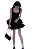 Women's Slim Suspender Dress: Summer 2023 Hepburn-Style Little Black Cake Dress