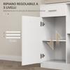 Wooden Pantry Cabinet with Drawer, 4 Cabinets and 3 Open Shelves, 80x35x180 cm, White