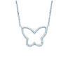 [L4611] - Серебряное колье "Бабочка" серебристо-белое (родиевое покрытие) - 20х17 мм