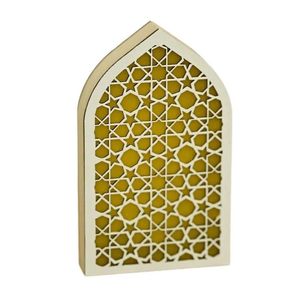 Moon Eid Desktop Ornament Creative Eid Wooden Decoration Handmade Night Light Ornament  Wedding