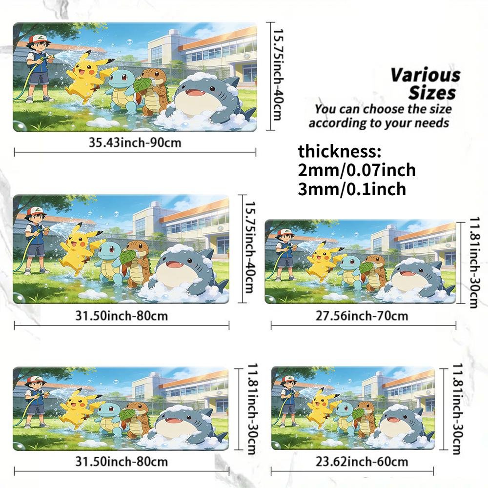 Pokemon Ash Pikachu Gaming Mouse Pad NonSlip Desk Mat in Multiple Sizes
