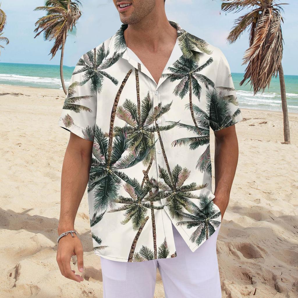 Рубашка для мужчин, мужские винтажные рубашки для боулинга на пуговицах, летняя пляжная рубашка с коротким рукавом