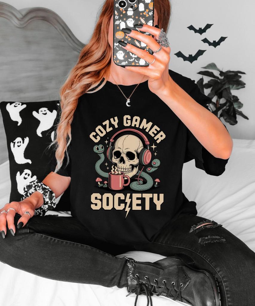 Cozy Gamer Shirt Cozy Gamer Merchandise Comfort Colors Tee Gamer Gifts for Her Gamer Girl Gifts Cute Gamer T Shirt Gaming Aesthetic Shirt