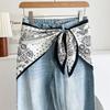Satin Waist Triangle Scarf Belt Ethnic Style Shirt Extender Fashion Silk Scarf  Women's Fashion