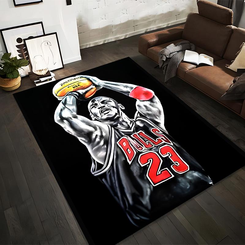 Basketball Athlete Rug with Bold Dynamic Art Non-slip rug suitable for living room and bedroom sofas sofas