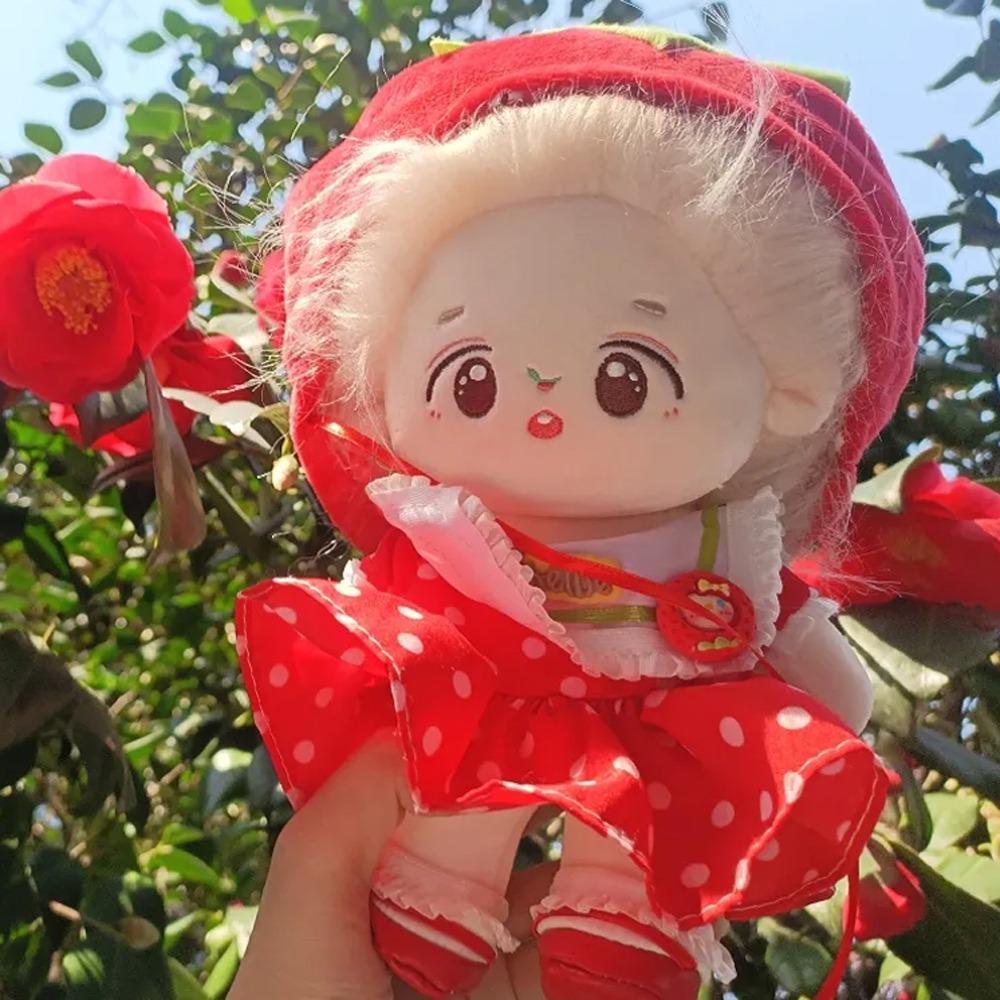 1 set Tomato Skirt Cotton Doll's Clothes Fruit Hat Plush Doll Clothes 20cm Cotton Doll