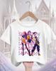 Lovely Cute Kpop Demon Hunters Pattern Kids T Shirt Soft Lightweight Short Sleeve Daily School Casual Round Neck Apparel