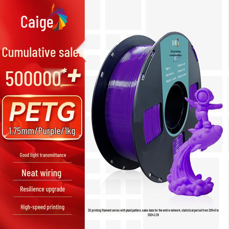 CaiGE 1.75мм PETG Филамент для 3D-принтера CN-вилка (адаптер в комплекте)