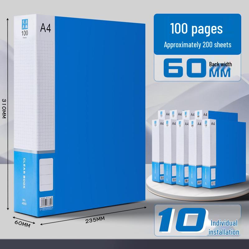 A4 Transparent Multi-layer Document Binder for Office and Study Supplies