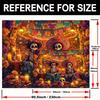 2D Dia de los Muertos Skeleton Backdrop with Colorful Papel Picado