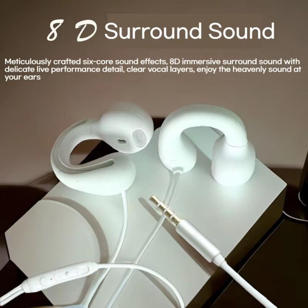 Air Conduction Earclip Headphones Bone Conduction Clip On Headphones Wired Headphones For Yoga