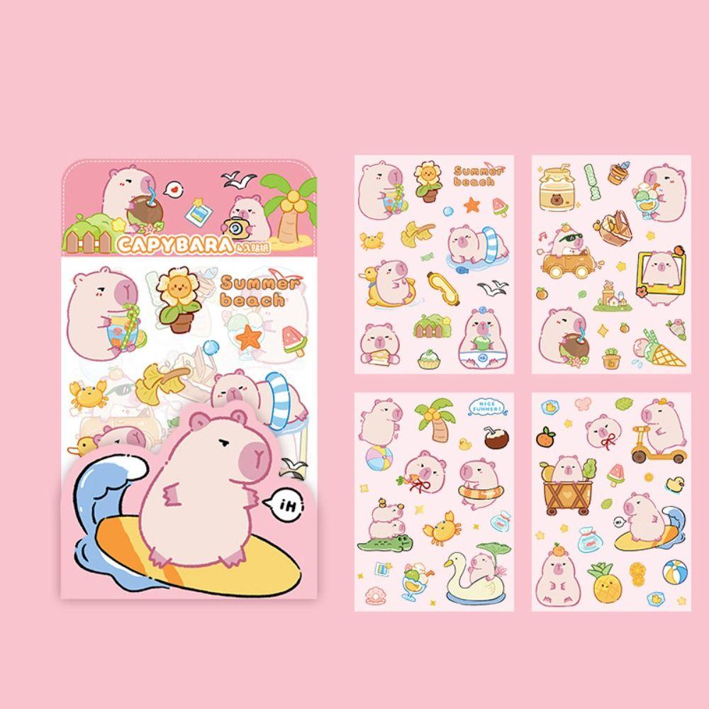 4 шт./пакет эстетический материал Capybara Ledger креативный канцелярский стикер студент