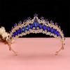 Metal Bridal Crystal Hair Ornaments Colorful Bridal Hairpin Fashion Hair Crown  Wedding Jewelry
