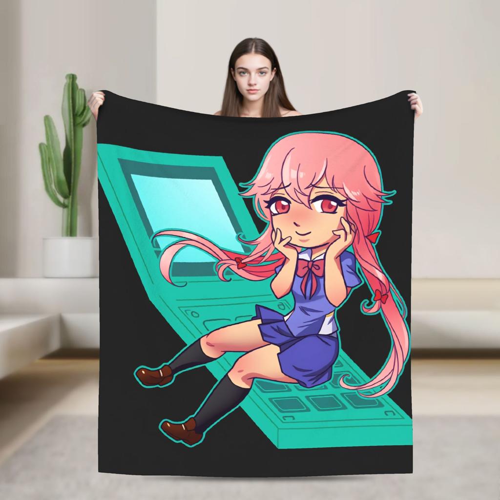 Super Warm Blanket Camping Mirai Nikki Number Twelve Throw Blanket Flannel Bedspread Living Room Street Trend Sofa Bed Cover